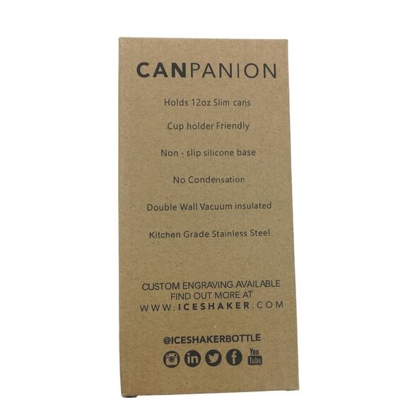 IceShaker Can Panion Hold 12oz Slim Can Summer Escape Pink Orange New in box - Picture 3 of 4